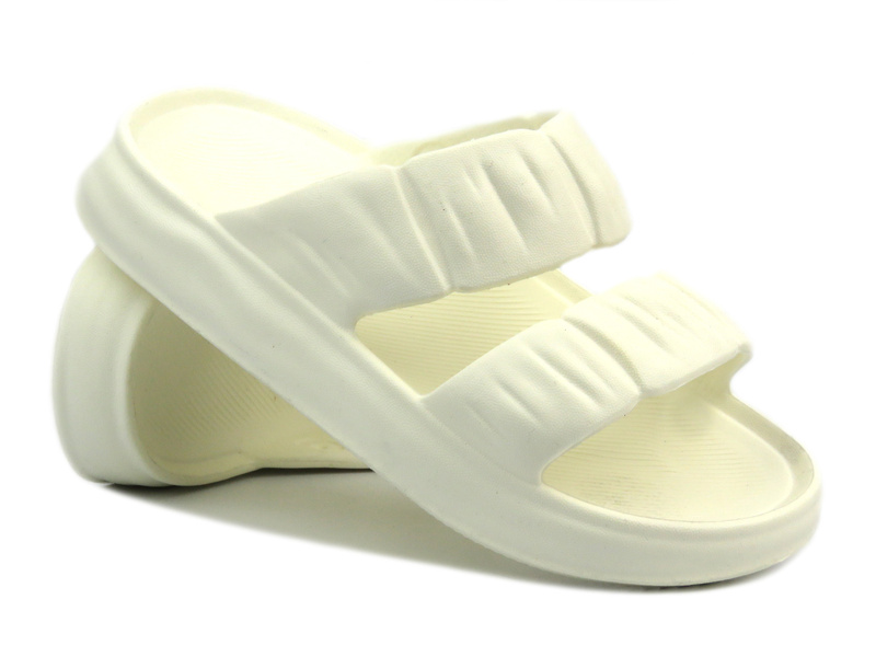 Dámské pěnové žabky se dvěma pásky - Realpaks F-620, krémové