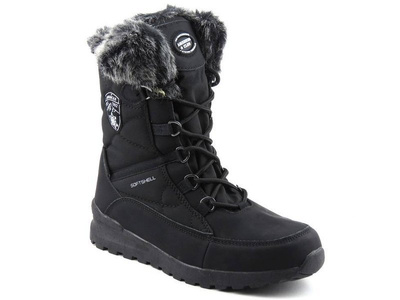 AMERICAN CLUB SN04 vysoké dámské sněhule černé barvy s šedým kožíškem