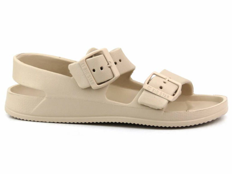 Lehké dámské pěnové sandály s přezkami - Big Star LL274746, béžové