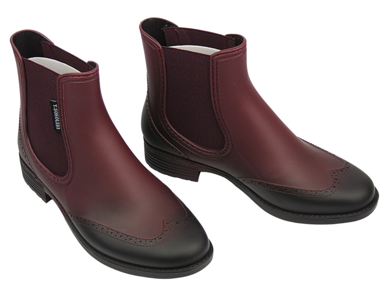 Dámské galoše, nepromokavé boty Chelsea - WOJTYŁKO 2209, černé