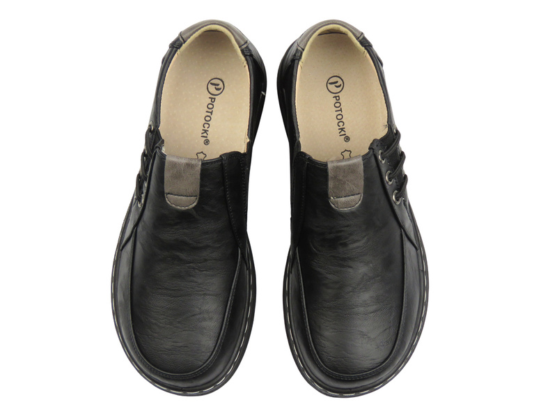 Nazouvací dámské polobotky Potocki 25-90338, černé