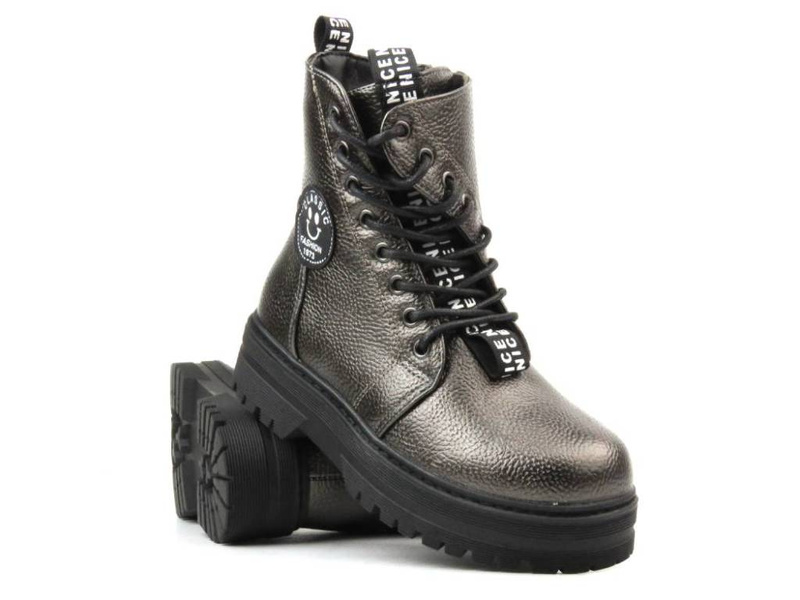 Teplé kozačky, kozačky pro děti a teenagery - MISS E 22DZ23-5257, šedá