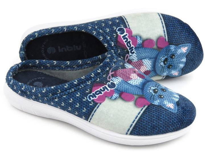 Dámské pantofle s kočičkou - INBLU CAMILLE, tmavě modrá