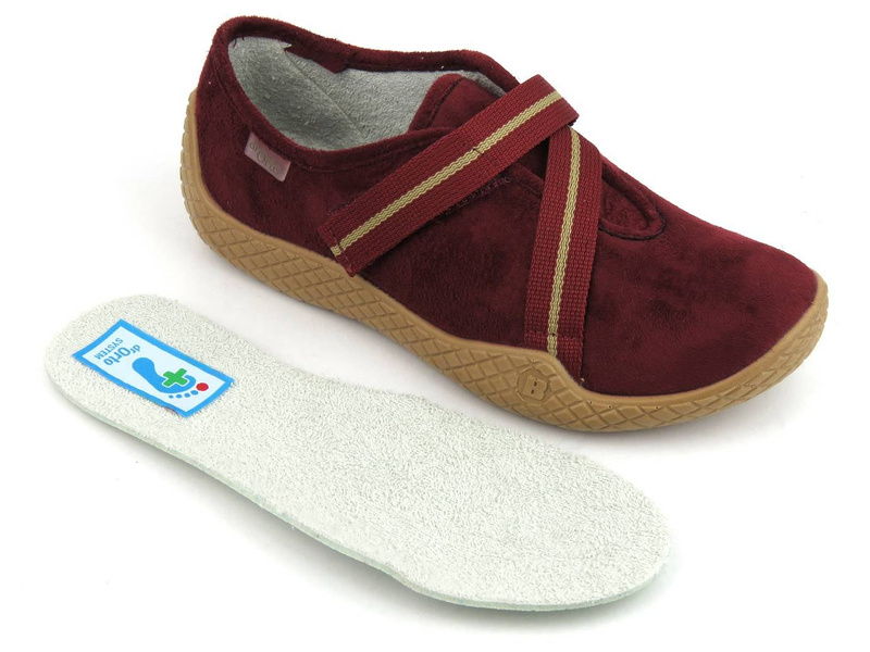 Uzavřené pantofle, dámská preventivní a zdravotní obuv - Befado dr Orto 434D016, vínová