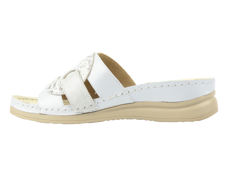 Pohodlné, měkké dámské žabky HELIOS Comfort 162, stříbrné