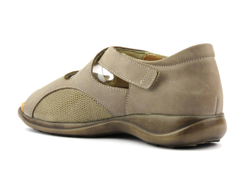 Pohodlné dámské sandály na nohy s vroubky - Axel 2466, béžové