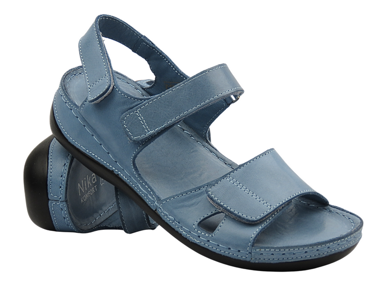 Dámské kožené sandály Nika Comfort H-180 modré