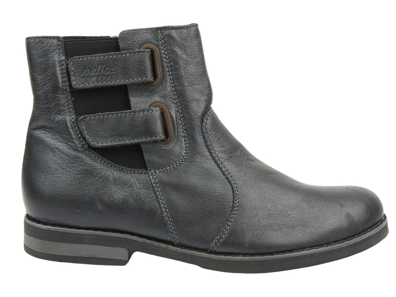 Kožené dámské kotníkové boty polské značky HELIOS Komfort 519 šedé barvy