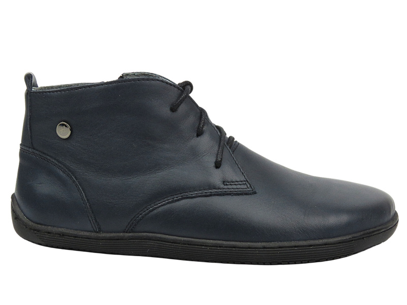 Barefoot kožené minimalistické dámské kotníkové boty tmavě modré HELIOS Komfort 699