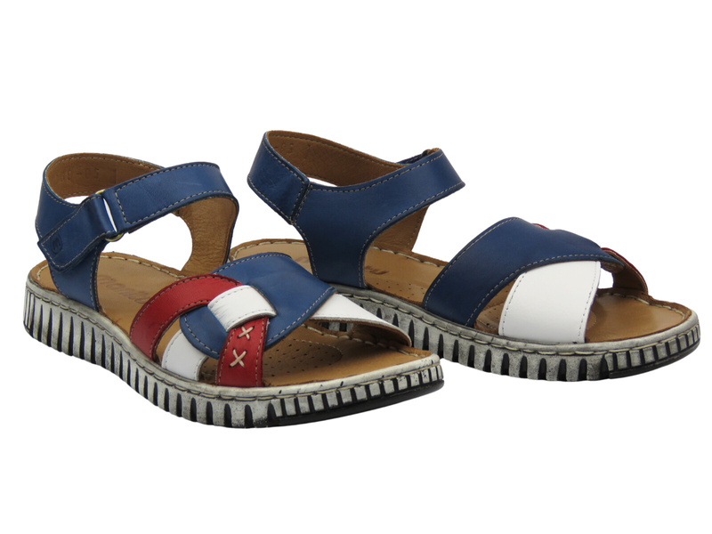 Komfortní dámské sandály - Manitu 910269-05, modré