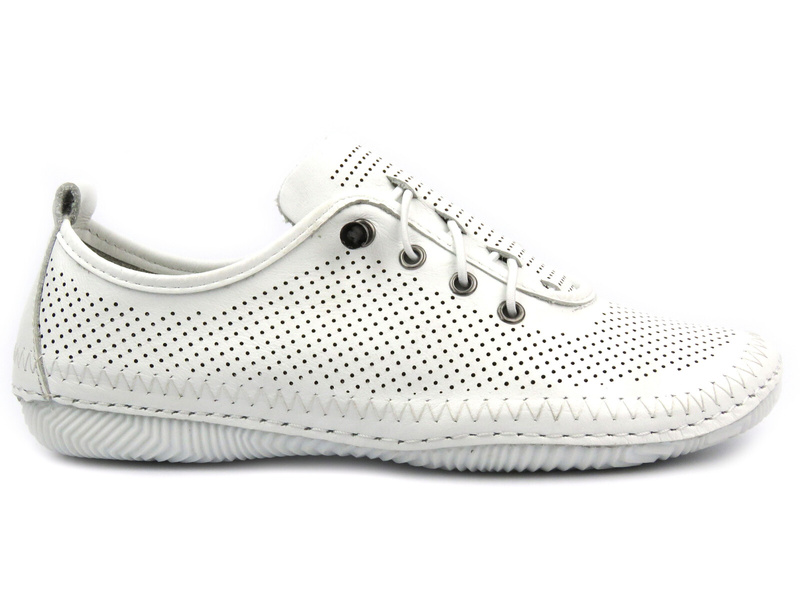 Dámské prolamované kožené polobotky - Artiker 54C0831, bílá