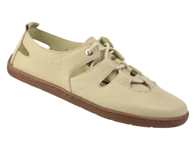 Dámské kožené nízké boty Barefoot Helios Comfort 438B Ecru