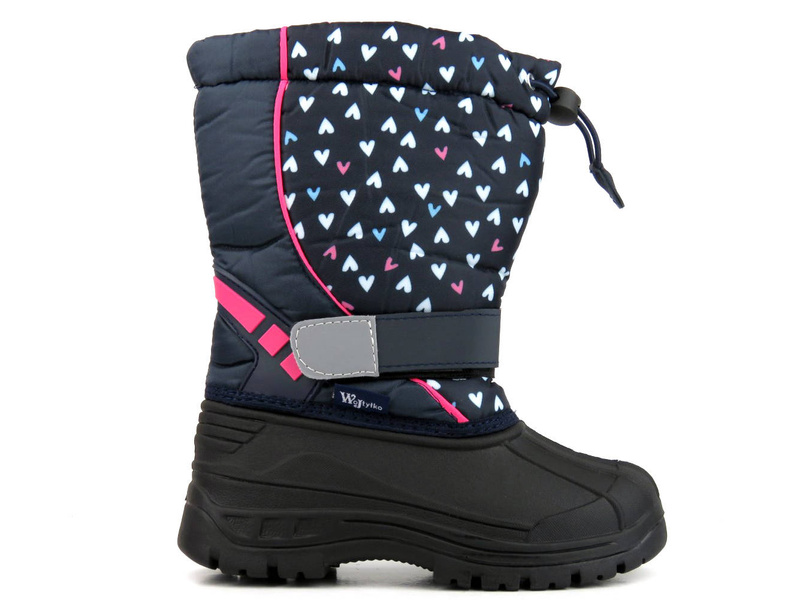 Sněhule, teplé dětské zimní boty - WOJTYŁKO 23042, tmavě modrá