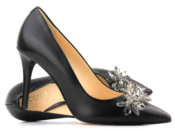 Kožené lodičky na vysokém podpatku - UNCOME 35006, černé