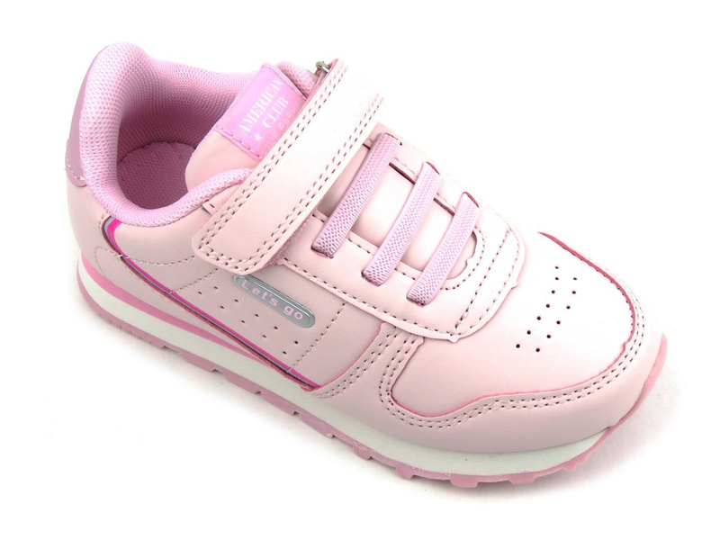 Dětské tenisky se zapínáním na suchý zip - AMERICAN CLUB ES68/22, růžové