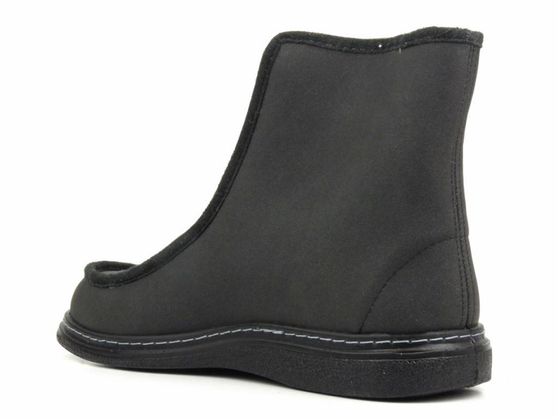 Vysoké, teplé pánské pantofle se zipem - Dr Orto 996M008, šedé