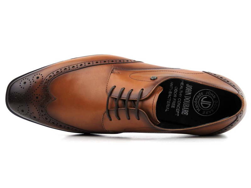 Vysoce kvalitní pánské kožené kalhoty - JOHN DOUBARE E22-1-436, hnědé