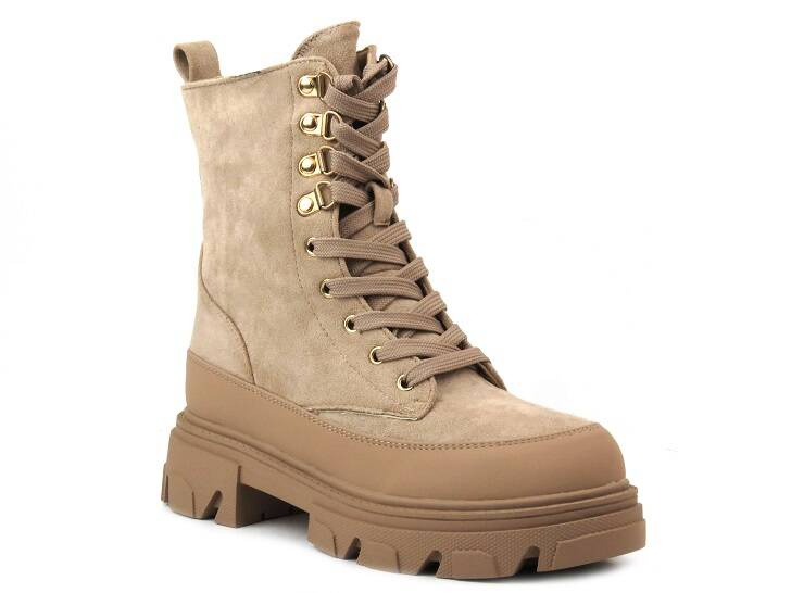 Dámské kotníkové boty z ekologické kůže - Potocki 22-11067, béžová