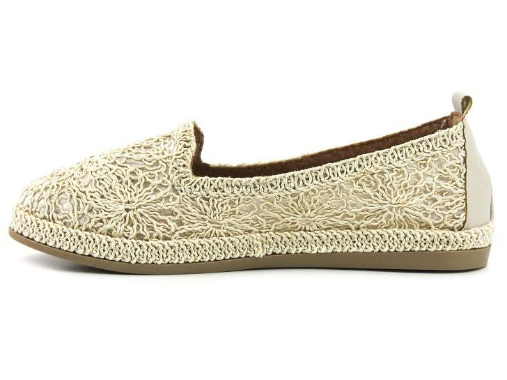 Prolamované boty, dámské lords - Navy Dot 23-75004BG, béžové