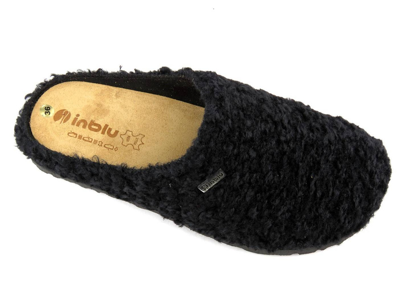 Dámské pantofle s koženou, vyjímatelnou stélkou - INBLU CS-33, černá