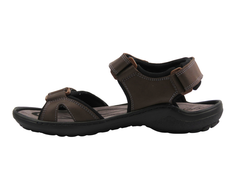 Kožené pánské sandály od českého výrobce Helios Komfort 854, hnědé