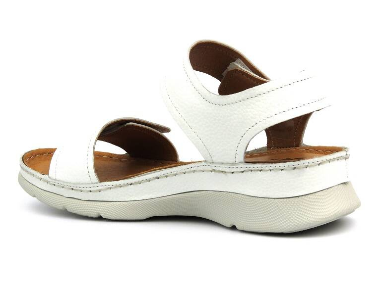 Pohodlné dámské kožené sandály - Kampa K828. 444, bílé