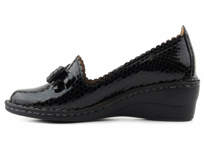 Lodičky, dámské boty na klínku - MANITU 840030-01, černé