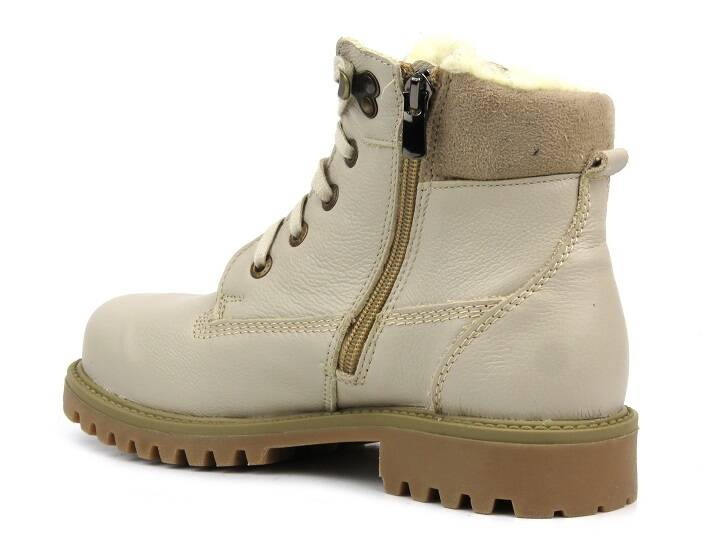 Kožené boty, dámské sněhule s vlnou - HELIOS Komfort 555, světle béžová