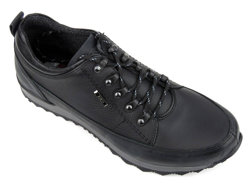 Kožená treková obuv, pánská sportovní obuv RIKO 855, černá