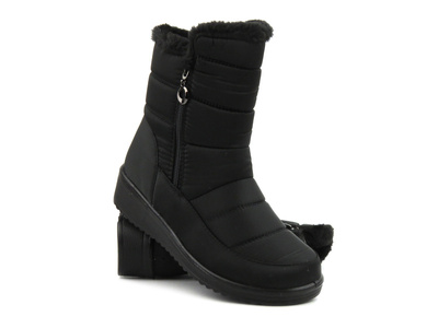 Dámské sněhule zateplené kožíškem - NOVINKY 22SN26-5065, černé