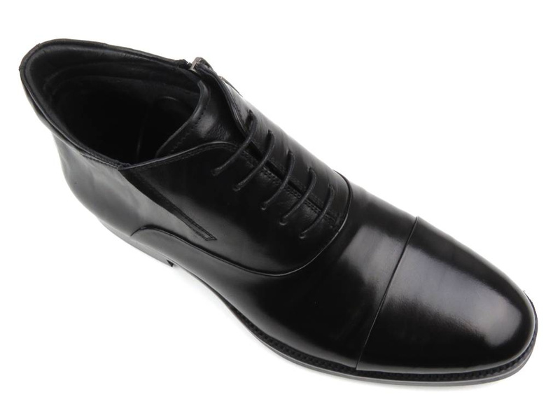 Elegantní pánské kotníkové boty na zip - JOHN DOUBARE H35B-52-183, černé