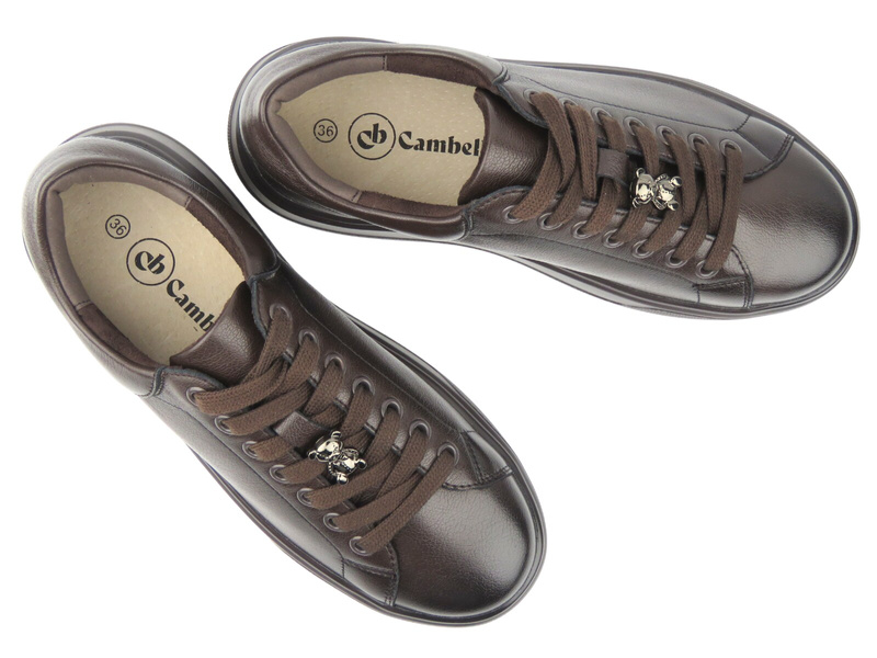 Pohodlné kožené dámské polobotky Cambell 26-19379, hnědé