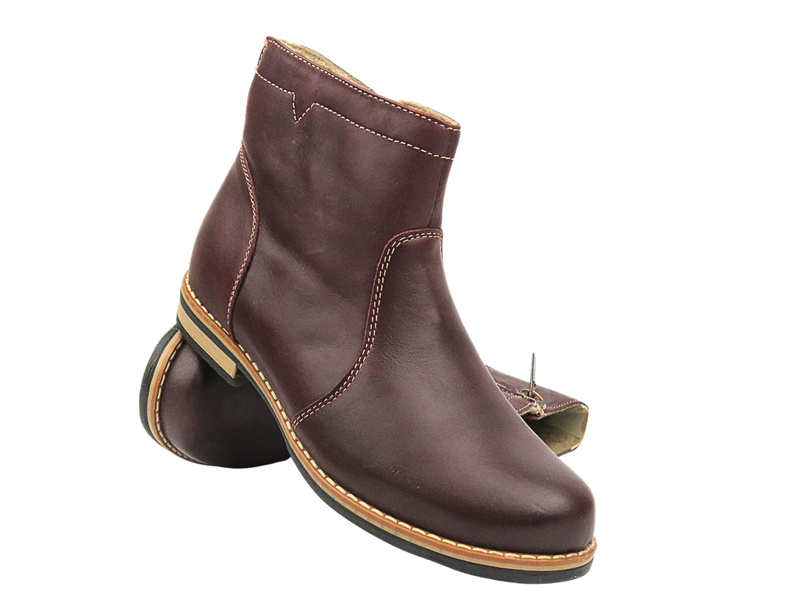 Kožené dámské kozačky od polského výrobce HELIOS KOMFORT 650, hnědé