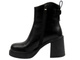 Dámské kožené kotníkové boty na podpatku černé Cambell 25-29312