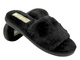 Dámské pantofle s umělou kožešinou bez krku - INBLU EK-11/2 Black Slip-On