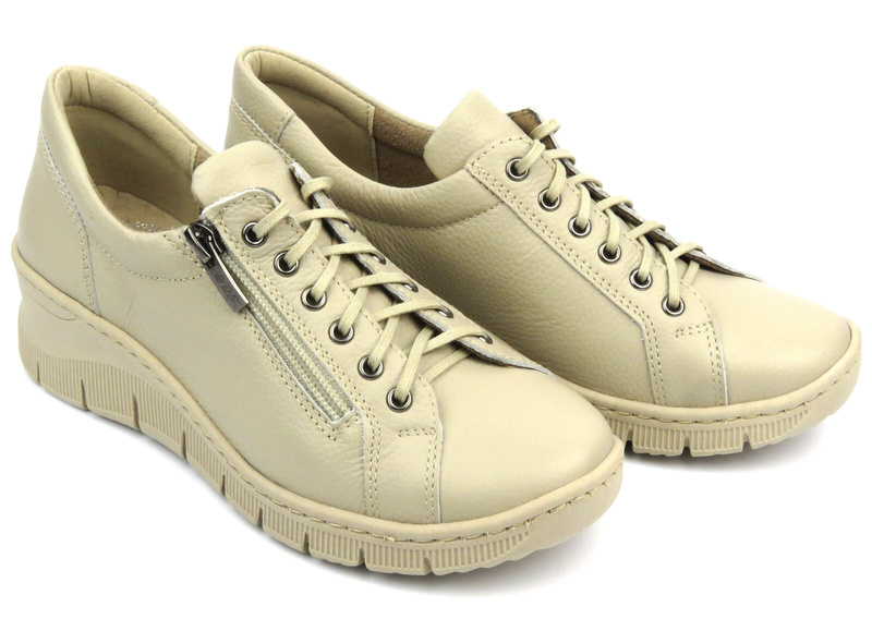 Dámské kožené boty - Waldi 1236, béžová