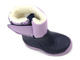 Teplé dětské sněhule na suchý zip - Manitu 120003-59, fialové se srdíčky