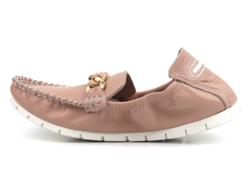 Elastické dámské mokasíny z přírodní kůže - VENEZIA 1393 R206, růžová