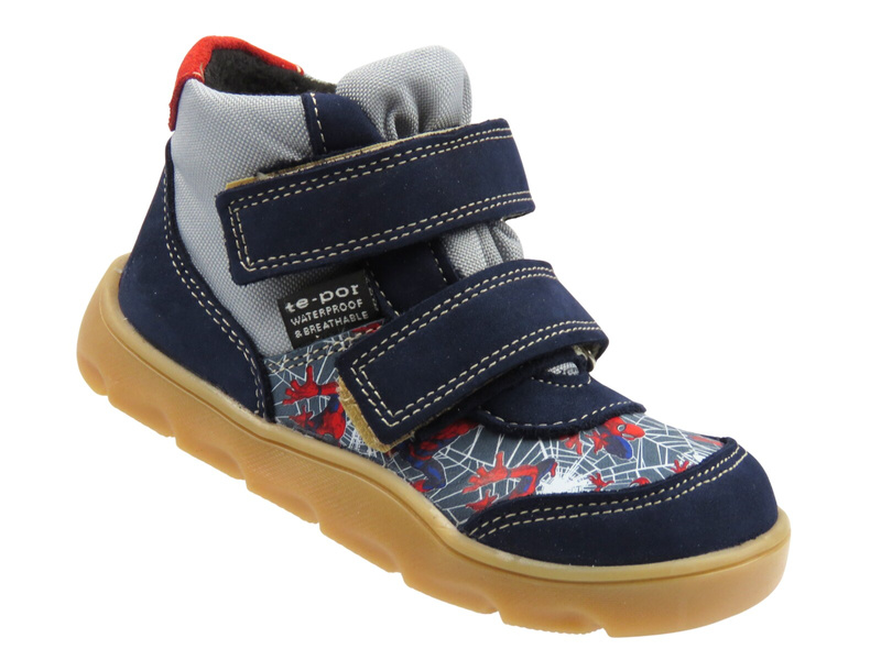 Dětské kotníkové boty a polobotky na suchý zip – Jamet 1124, modrá kožená