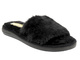 Dámské pantofle s umělou kožešinou bez krku - INBLU EK-11/2 Black Slip-On