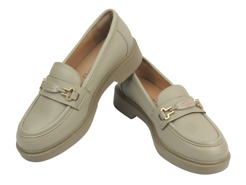 Elegantní dámské mokasínové boty - Potocki 25-12591, béžová