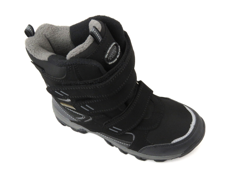 Trekové boty, dětské sněhule - AMERICAN CLUB WT161/23 černá a šedá