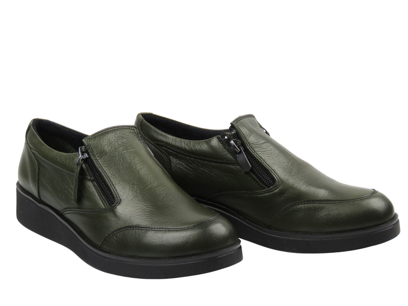 Stylové dámské polobotky Nika Komfort 0639-25036, khaki