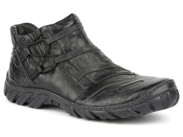 Pánské kožené kotníkové boty Jamark 813, černé - 48-49
