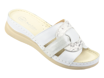 Pohodlné, měkké dámské žabky HELIOS Comfort 162, stříbrné