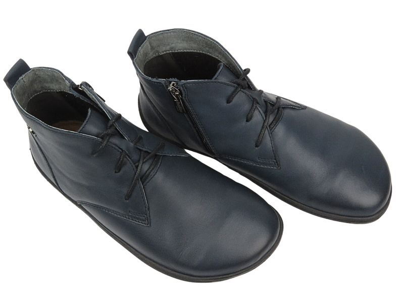 Barefoot kožené minimalistické dámské kotníkové boty tmavě modré HELIOS Komfort 699