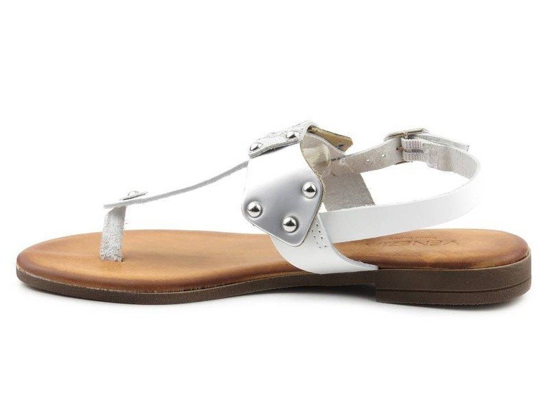 Dámské kožené sandály, žabky - VENEZIA B2 6666, bílá