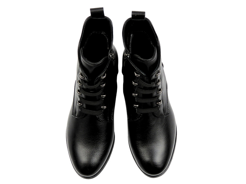 Dámské černé zateplené kotníkové boty - Potocki 25-12665