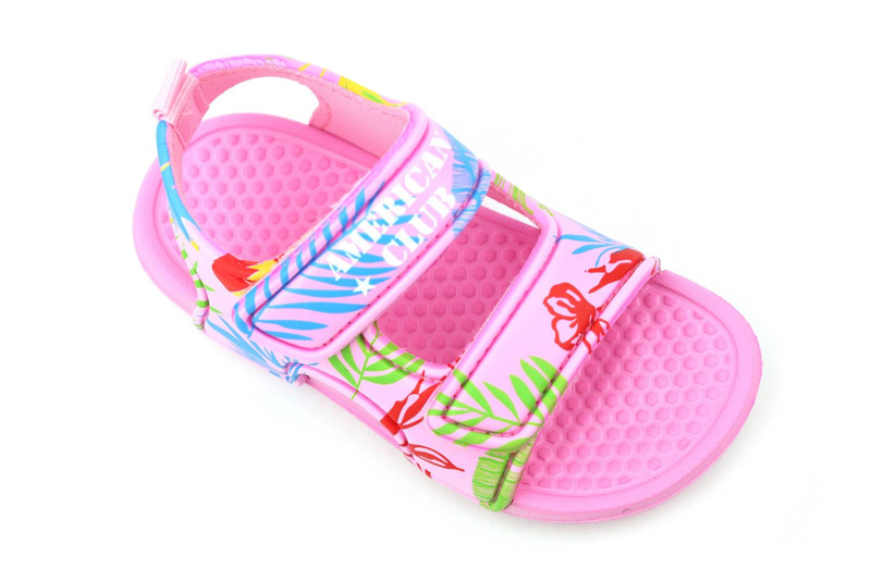 Pěnové dětské sandály na suchý zip - American Club NH 85/23 NH 86/23, růžové