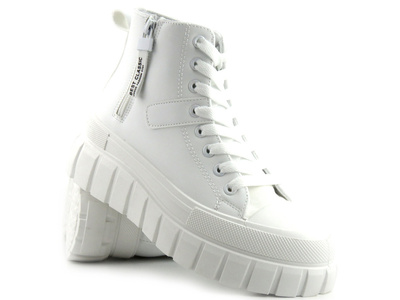 Dámské ekologické kožené kozačky NEWS 23BT26-6571, bílé